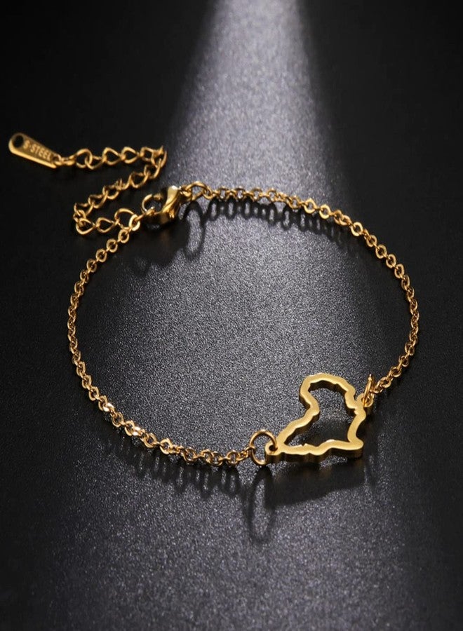 UNIFT Africa Map (Layered) Bracelet For Women Stainless Steel Hollow Out Charm (Double Layer) Bracelet Adjustable Africa Map Continent Jewelry (gold 2, Stainless Steel) - Image 4